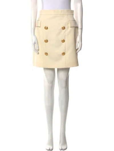 Pre-owned Balmain Wool Mini Skirt In Neutral