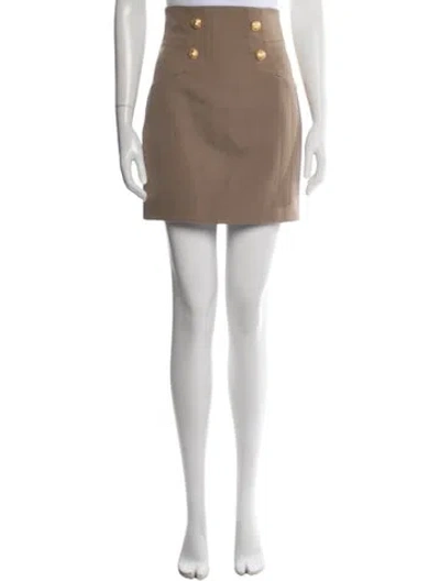 Pre-owned Balmain Wool Mini Skirt In Neutrals