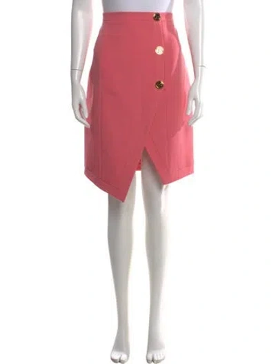 Pre-owned Balmain Wool Mini Skirt In Pink