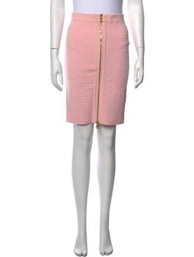Pre-owned Balmain Wool Mini Skirt In Pink