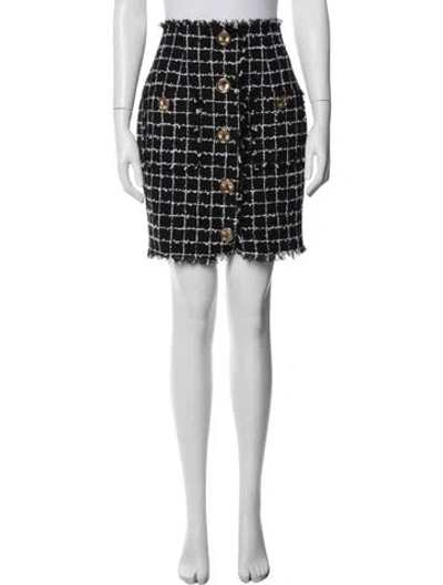 Pre-owned Balmain Wool Mini Skirt W/ Tags In Blue