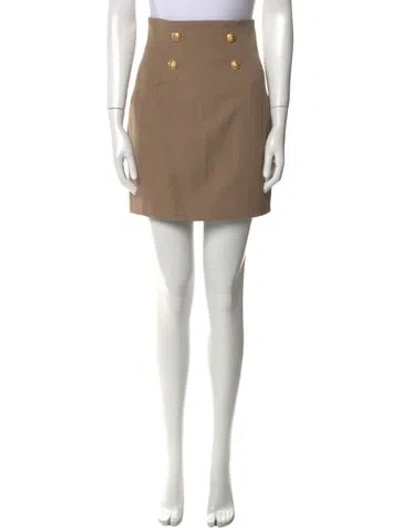 Pre-owned Balmain Wool Mini Skirt W/ Tags In Neutral