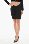 Balmain Wool Mini Skirt With Rounded Cut