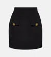 Balmain Wool Miniskirt In Black