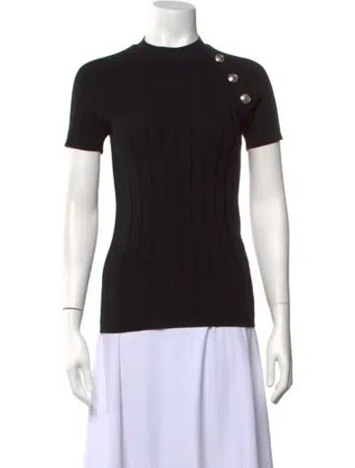 Pre-owned Balmain Wool Mock Neck Sweater In Black