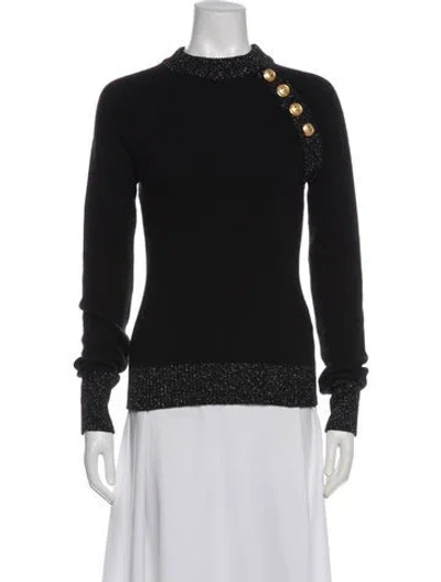 Pre-owned Balmain Wool Mock Neck Sweater In Gray
