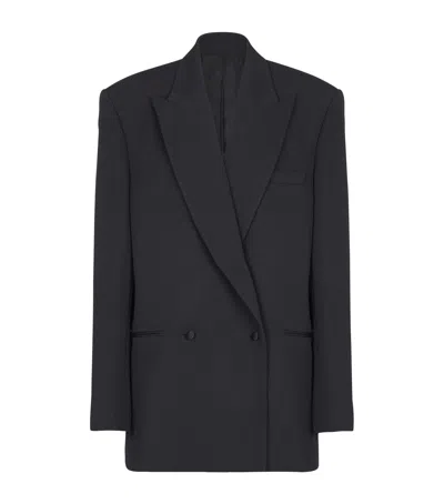 Balmain Wool Oversized Blazer In Black