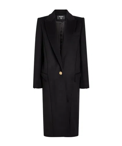Balmain Wool Oversized-fit Overcoat In Black
