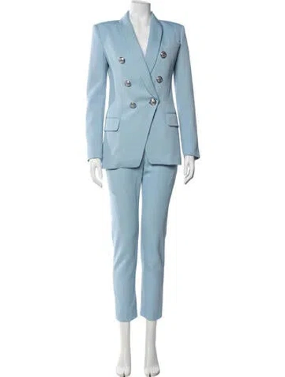 Pre-owned Balmain Wool Pantsuit In Blue