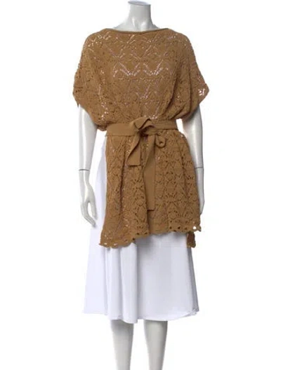 Pre-owned Balmain Wool Patterned Sweater In Brown