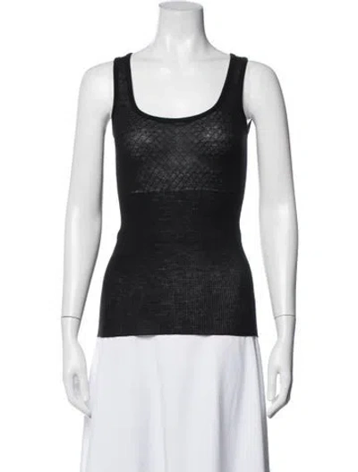 Pre-owned Balmain Wool Patterned Top In Black