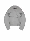Balmain Oversized Wool Caban Featuring Pockets In Gray