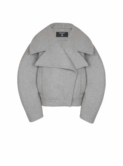 BALMAIN WOOL PEA COAT