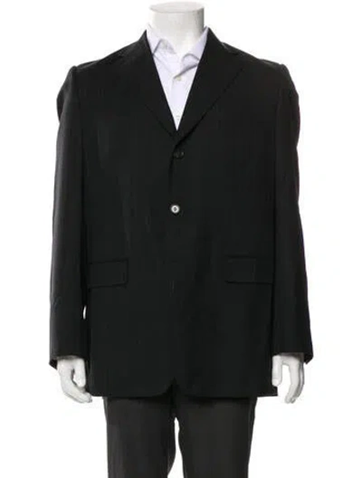 Pre-owned Balmain Wool Plaid Print Blazer In Gray