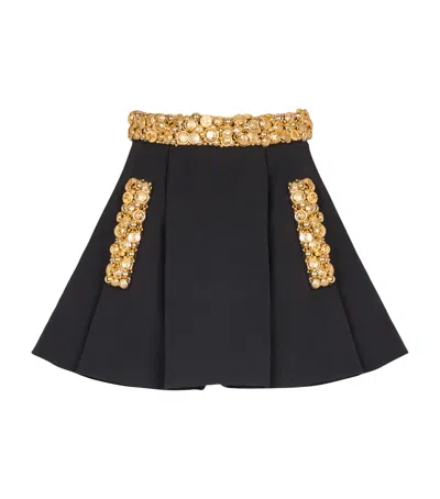 Balmain Wool Pleated Mini Skirt