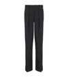 Balmain Straight Leg Pleated Pants With Pockets And Belt Loops In Black