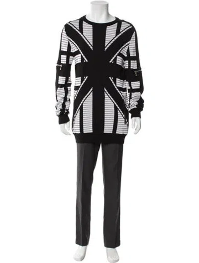 Pre-owned Balmain Wool Printed Cardigan In Black