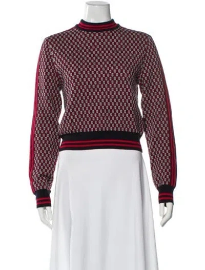 Pre-owned Balmain Wool Printed Sweater In Red