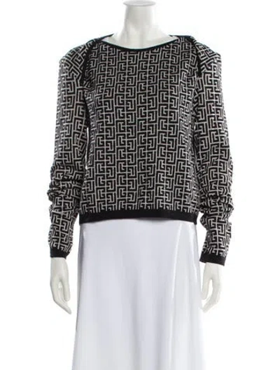 Pre-owned Balmain Wool Printed Sweater W/ Tags In Black