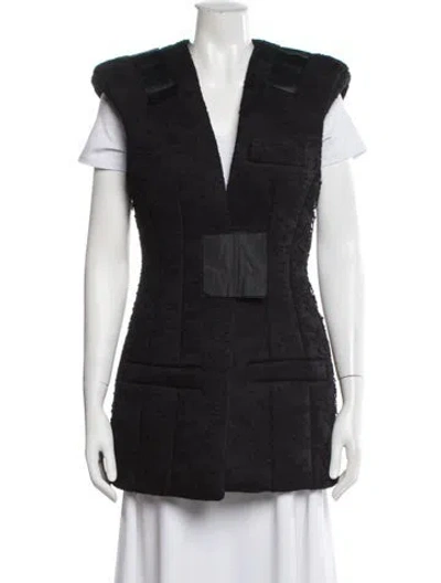 Pre-owned Balmain Wool Printed Vest W/ Tags In Black