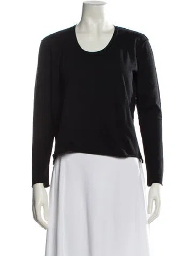 Pre-owned Balmain Wool Scoop Neck Sweater In Black