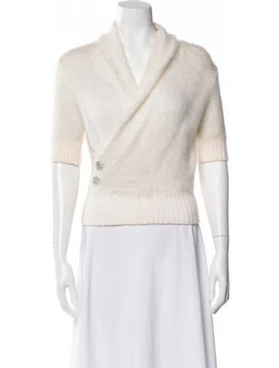 Pre-owned Balmain Wool Short Sleeve Top W/ Tags In Neutral