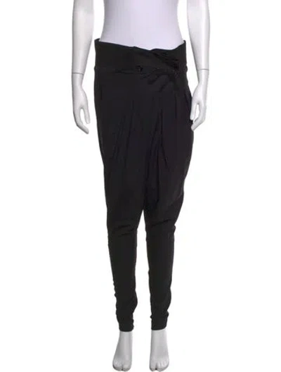 Pre-owned Balmain Wool Skinny Leg Pants In Black