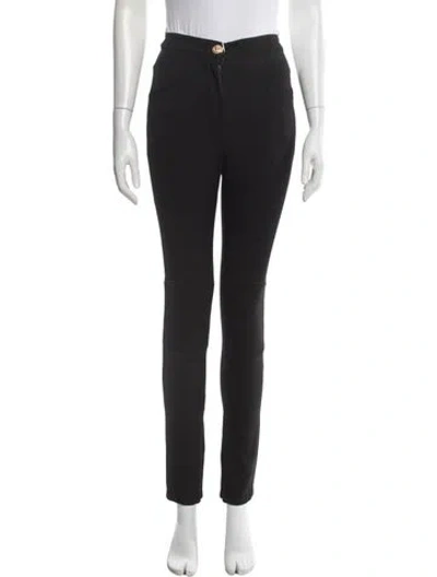 Pre-owned Balmain Wool Skinny Leg Pants In Black