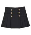 Balmain Embossed-button Detail Mini Skirt In Black