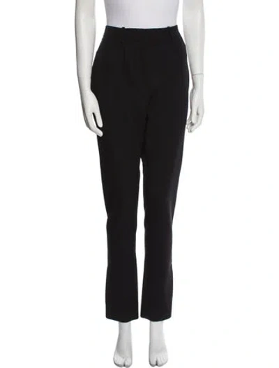 Pre-owned Balmain Wool Straight Leg Pants In Black