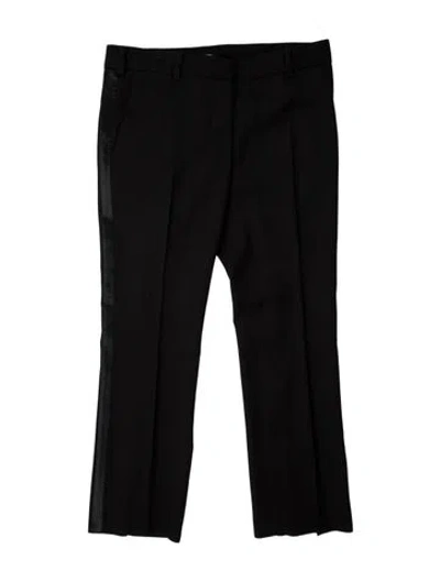 Pre-owned Balmain Wool Straight Leg Pants In Black