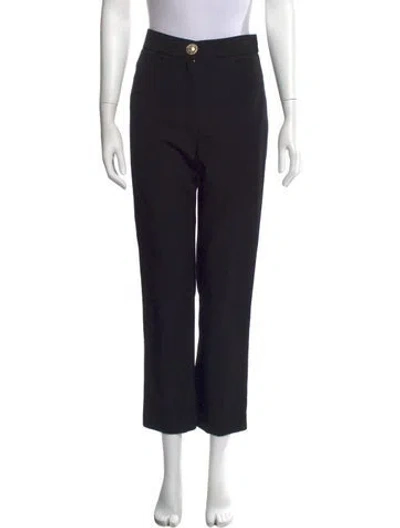 Pre-owned Balmain Wool Straight Leg Pants In Black