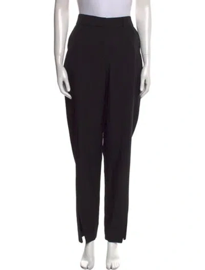 Pre-owned Balmain Wool Straight Leg Pants In Black