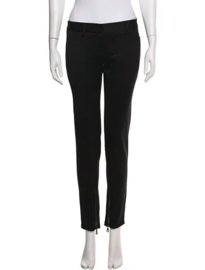 Pre-owned Balmain Wool Straight Leg Pants In Black