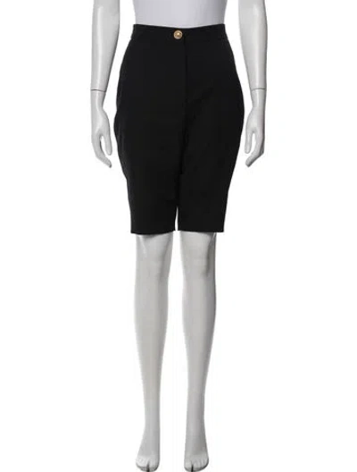 Pre-owned Balmain Wool Straight Leg Pants In Black