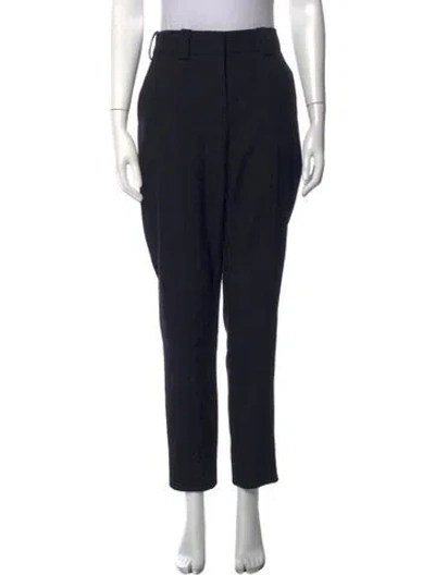 Pre-owned Balmain Wool Straight Leg Pants In Black