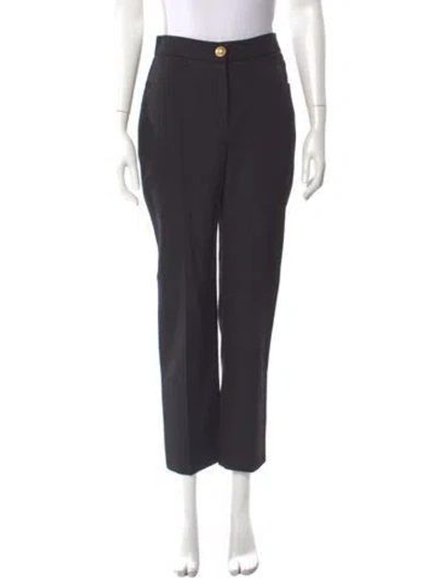 Pre-owned Balmain Wool Straight Leg Pants In Gray