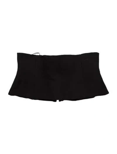 Pre-owned Balmain Wool Strapless Crop Top In Black