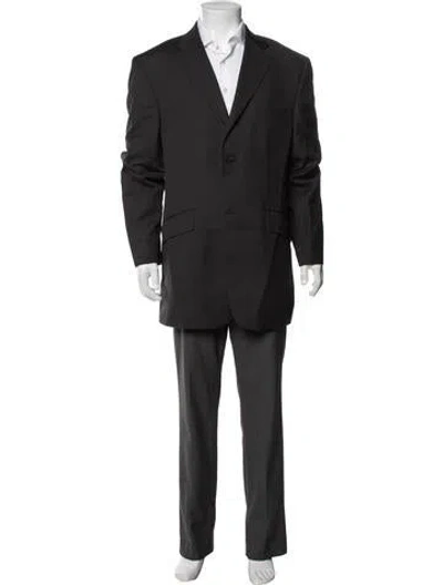 Pre-owned Balmain Wool Striped Blazer In Black