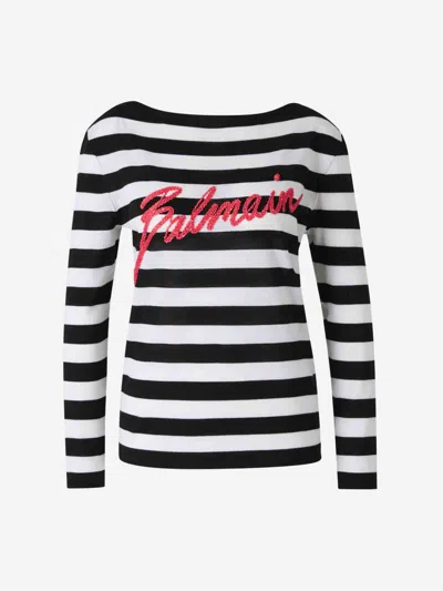 BALMAIN BALMAIN WOOL STRIPED JERSEY