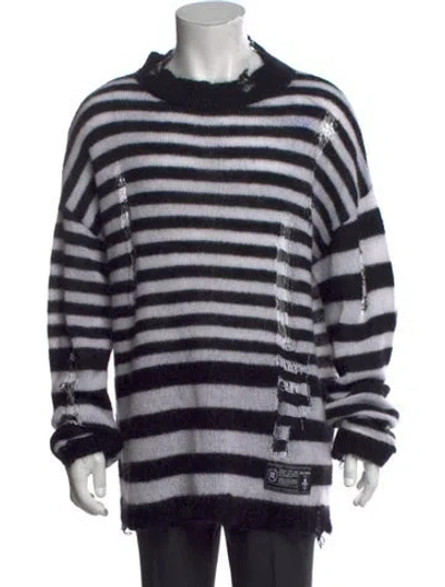 Pre-owned Balmain Wool Striped Pullover W/ Tags In Black