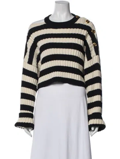 Pre-owned Balmain Wool Striped Sweater