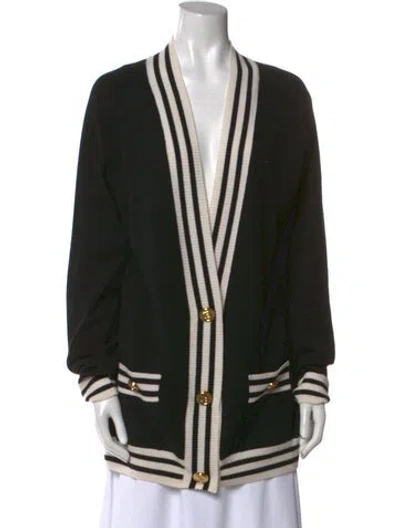 Pre-owned Balmain Wool Striped Sweater In Black