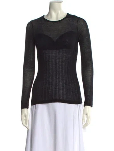 Pre-owned Balmain Wool Striped Sweater In Black