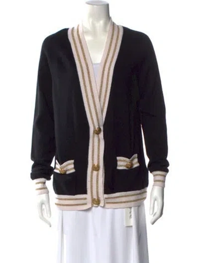 Pre-owned Balmain Wool Striped Sweater In Black