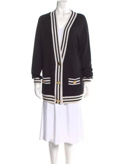 Pre-owned Balmain Wool Striped Sweater In Black