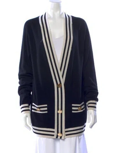 Pre-owned Balmain Wool Striped Sweater In Blue