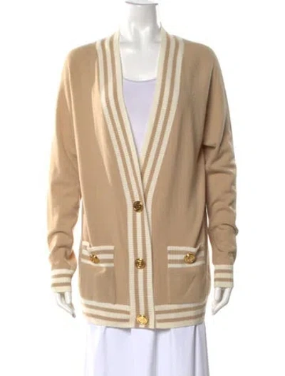 Pre-owned Balmain Wool Striped Sweater In Neutral