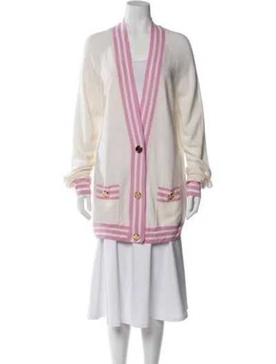 Pre-owned Balmain Wool Striped Sweater In Pink