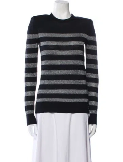 Pre-owned Balmain Wool Striped Sweater W/ Tags In Black